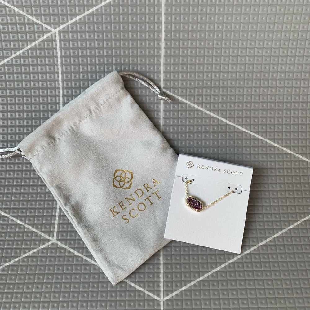 Kendra Scott Elisa necklace with pink drusy